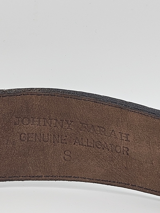 Johnny Farah wide black genuine alligator belt size small main image 2